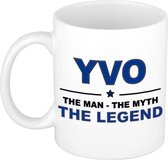 Yvo The man, The myth the legend cadeau koffie mok / thee beker 300 ml