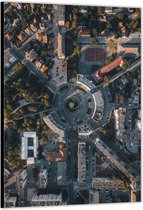 Dibond –Stad van Bovenaf– 40x60cm Foto op Aluminium (Met Ophangsysteem)