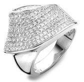 Velini jewels -R6801W-50 -Ring -925 Zilver gerodineerd -Cubic Zirkonia