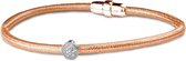 Silventi 910481507 Zilveren Armband - 19 cm - 3 mm - Rond - Zirkonia - 6 mm - Wit - Roségoudkleurig