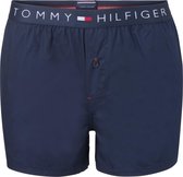 Tommy Hilfiger woven boxershort (1-pack) - heren boxer katoen - wijd model - blauw uni -  Maat: M