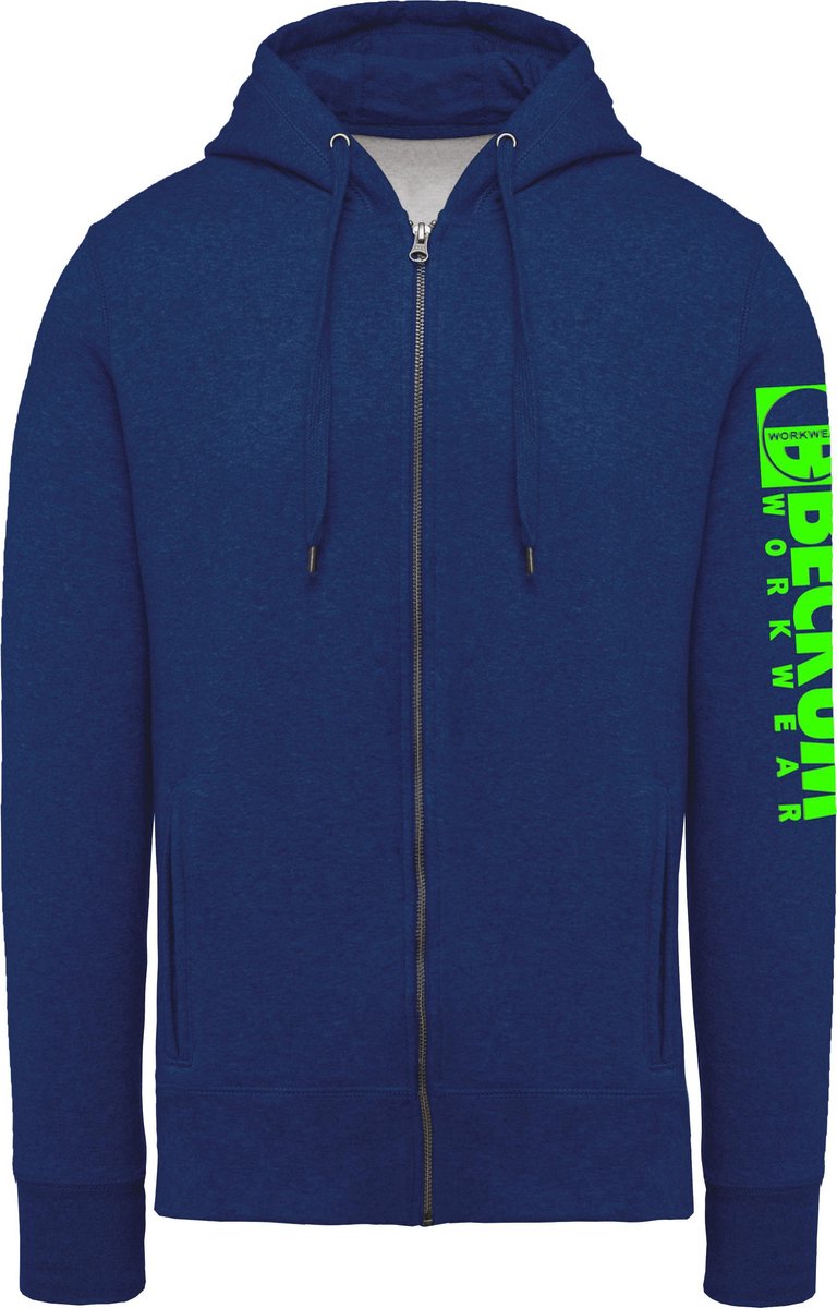 Beckum Workwear EBTR07 Hooded zip sweater met logo Ocean Blue XXL