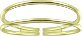 Silver Double Line Ring goud kleur - 6