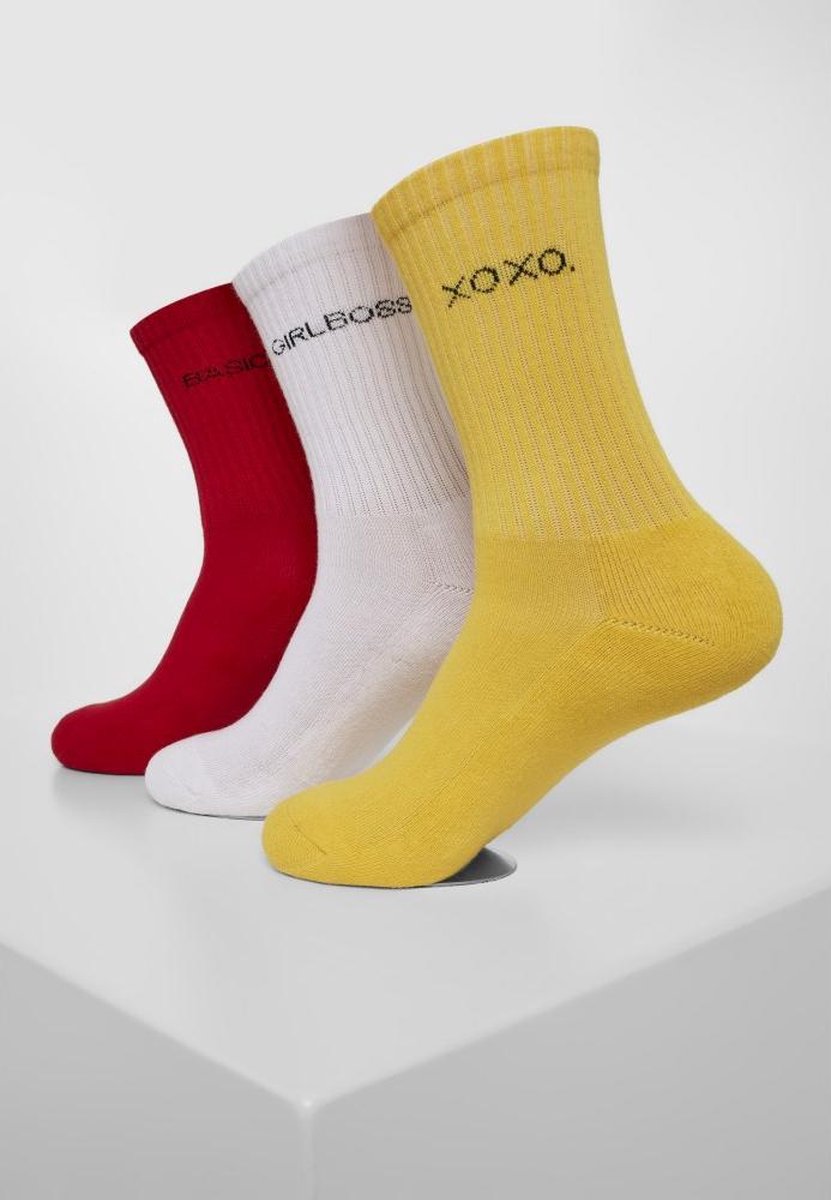 Urban Classics Wording 3-Pack Sokken 43/46 Multicolours Multicolor