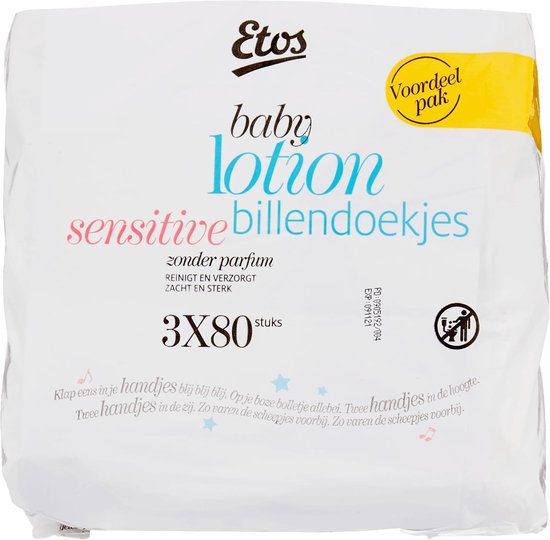 Etos Baby Lotion Sensitive Billendoekjes - 960 stuks (12 x 80 stuks) - Etos