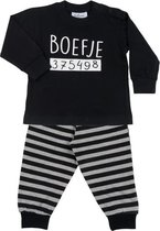Fun2Wear Boefje Baby/Peuter/Kleuter/Kinderpyjama - Zwart - Maat 80