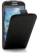 Leder Beschermtasje Vertical Flip Zwart voor Samsung Galaxy S4