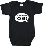 Rompertjes baby met tekst - Ik word grote broer - Romper zwart - Maat 50/56
