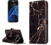 Voor Galaxy S8 + / G955 Zwart Goud Marmer Patroon Horizontaal Flip Leren Beschermhoes met Houder & Kaartsleuven & Portemonnee