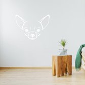 Muursticker Chihuahua -  Wit -  100 x 74 cm  -  slaapkamer  woonkamer  baby en kinderkamer raam en deur stickers - honden    dieren - Muursticker4Sale