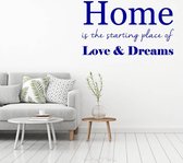 Muursticker Home, Love, Dreams -  Donkerblauw -  160 x 93 cm  -  woonkamer  slaapkamer  alle - Muursticker4Sale