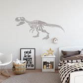 Muursticker Dinosaurus Skelet -  Zilver -  80 x 37 cm  -  alle muurstickers  baby en kinderkamer  dieren - Muursticker4Sale