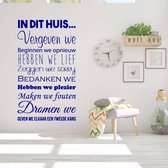 Muursticker Huisregels In Dit Huis - Donkerblauw - 60 x 115 cm - nederlandse teksten woonkamer