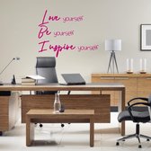 Muursticker Love Be Inspire -  Roze -  60 x 47 cm  -  alle muurstickers  engelse teksten  bedrijven - Muursticker4Sale