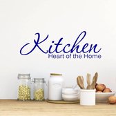 Muursticker Kitchen Heart Of The Home - Donkerblauw - 120 x 40 cm - keuken engelse teksten