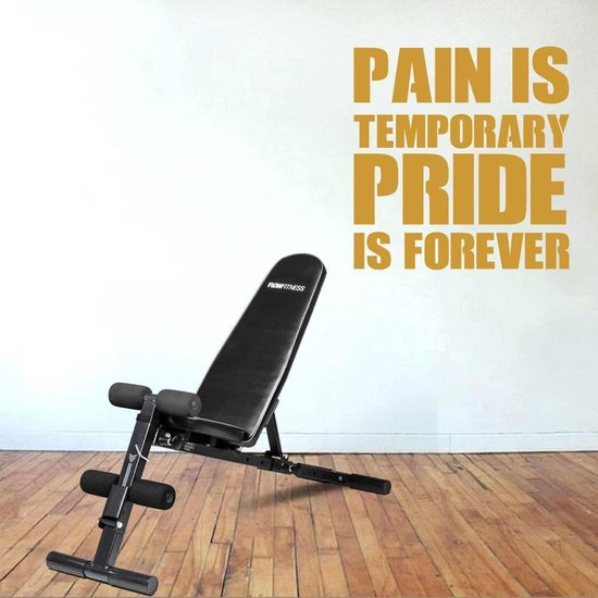 Muursticker Pain Is Temporary Pride Is Forever - Goud - 80 x 80 cm - sport alle