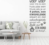 Muursticker Woef Woef -  Donkergrijs -  80 x 160 cm  -  nederlandse teksten  woonkamer  alle - Muursticker4Sale