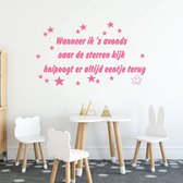 Muursticker Knipoog Ster -  Roze -  80 x 48 cm  -  baby en kinderkamer  nederlandse teksten  slaapkamer  alle - Muursticker4Sale