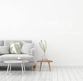 Muursticker Happiness Is Homemade -  Wit -  160 x 48 cm  -  slaapkamer  engelse teksten  woonkamer  alle - Muursticker4Sale