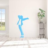 Muursticker Michael Jackson -  Lichtblauw -  66 x 120 cm  -  woonkamer   - Muursticker4Sale