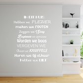 Muursticker In Dit Huis Hebben We Plezier -  Wit -  120 x 133 cm  -  woonkamer  nederlandse teksten  alle - Muursticker4Sale