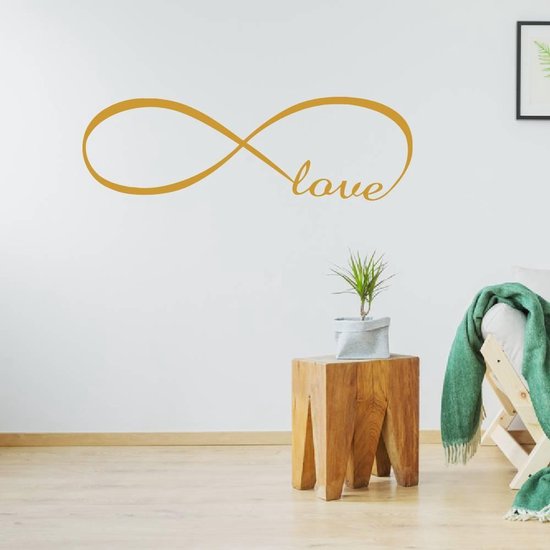Muursticker Infinity Love - Goud - 80 x 25 cm - woonkamer slaapkamer alle