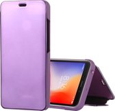 Mirror Clear View Horizontale Flip PU lederen tas voor Xiaomi Redmi 6A, met houder (paars)