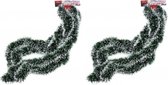3x stuks besneeuwde folie slingers/kerstslingers 270 cm - Kerstversiering slingers