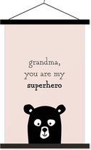 Beau cadeau pour la fête des mères - Citation grand-mère tu es mon super-héros - affiche d'école super-héros rose clair en textielposter 60x90 cm - Tirage photo sur affiche textielposter (décoration murale salon / chambre)