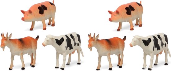6x Plastic boerderij dieren speelgoed figuren 17 cm voor kinderen -  Speelgoeddieren -... | bol.com