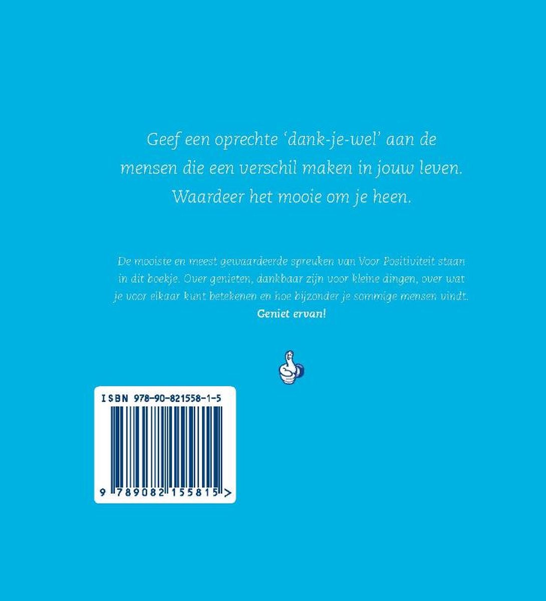 Dank je wel boekje - Bedankt cadeau - Iemand bedanken - Afscheidscadeau - back cover