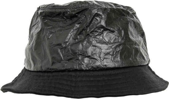 Flexfit - Crinkled Paper Bucket Hat black one size Bucket hat / Vissershoed - Zwart