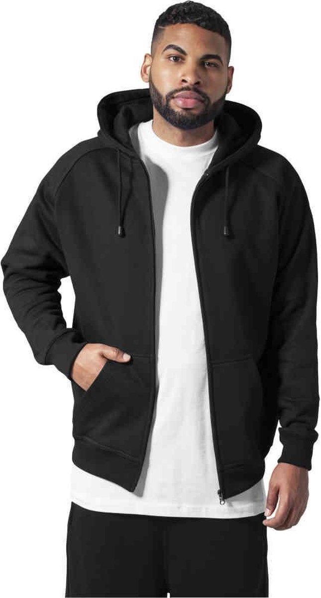 Urban Classics Blank Zip Hoody Heren Vest met capuchon – L Zwart