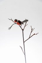 METAL MOTHER AND BABY ROBINS ON TREE