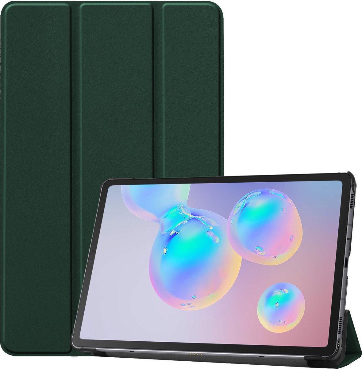 Hoes - Geschikt voor Samsung Galaxy Tab S6 Lite - Dun & Stevig - Trifold Bookcase - Hard Cover - Hardcover Book Case - Tablet Hoesje - Donkergroen
