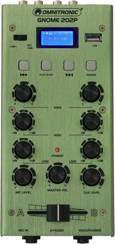 OMNITRONIC Mengpaneel - Audio mixer GNOME-202P Mini Mixer -  green