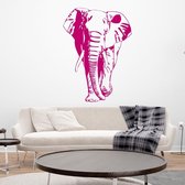 Muursticker Olifant -  Roze -  116 x 160 cm  -  slaapkamer  woonkamer  dieren - Muursticker4Sale