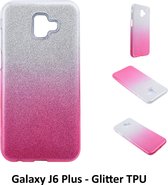 Kleurovergang Roze Glitter TPU Achterkant voor Samsung Galaxy J6 Plus (J6 Plus)