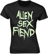 Alien Sex Fiend Dames Tshirt -M- Logo Glow Zwart