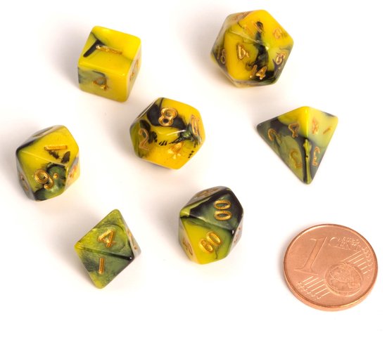 Afbeelding van het spel Fairydice Mini polydice set - Yellow/Black