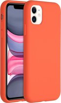 iPhone 11 hoesje - hoesje iPhone 11 apple - iPhone 11 case - telefoonhoesje iPhone 11 - hoesje iPhone 11 - iPhone 11 hoesje siliconen - Siliconen hoesje - Oranje - Accezz Liquid Si