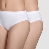 DIM Pur Coton - 2 pack Dames Slips MIDI- Wit/Wit- Maat 34/36