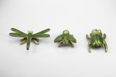 Van Manen - aluminium sculpturen - insecten - set van 3 - goud/groen