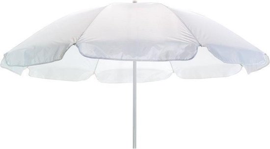 Witte strand parasol polyester 145 cm - Verstelbaar - Zonbescherming -  Voordelige parasols | bol