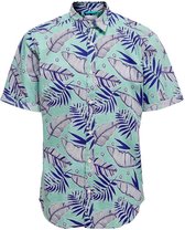 ONLY & SONS - ISSAC SS LEAF AOP - Aquifer - Mannen - Maat XL