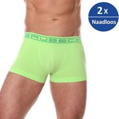 Brubeck Heren Ondergoed Short Boxershorts - Naadloos Elastisch Katoen - 2 Pack - Groen XL