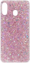 ADEL Premium Siliconen Back Cover Softcase Hoesje Geschikt voor Samsung Galaxy A40 - Bling Bling Roze