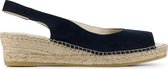 Mace Espadrilles Dames / Damesschoenen - Suède - Sleehak Hoogte 4 cm - Amelda - Blauw - maat 39