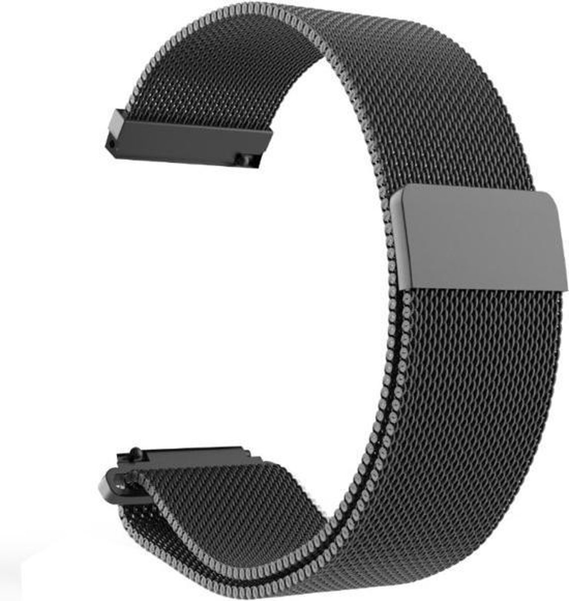 SmartphoneClip® Horlogeband - Milanees - 20mm - zwart - Horlogebandjes
