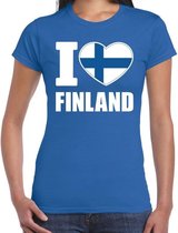 I love Finland t-shirt blauw voor dames XS